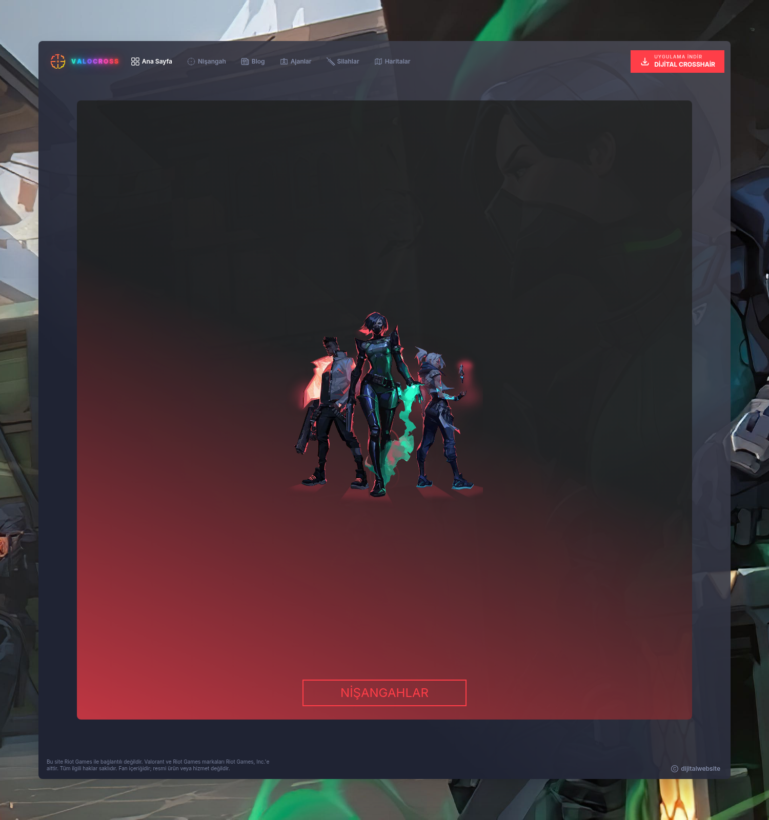 Valocross Valorant crosshair kodları ve masaüstü nişangâh yazılımı proje görseli
